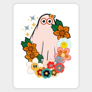 Cute Retro Halloween Ghost Magnet